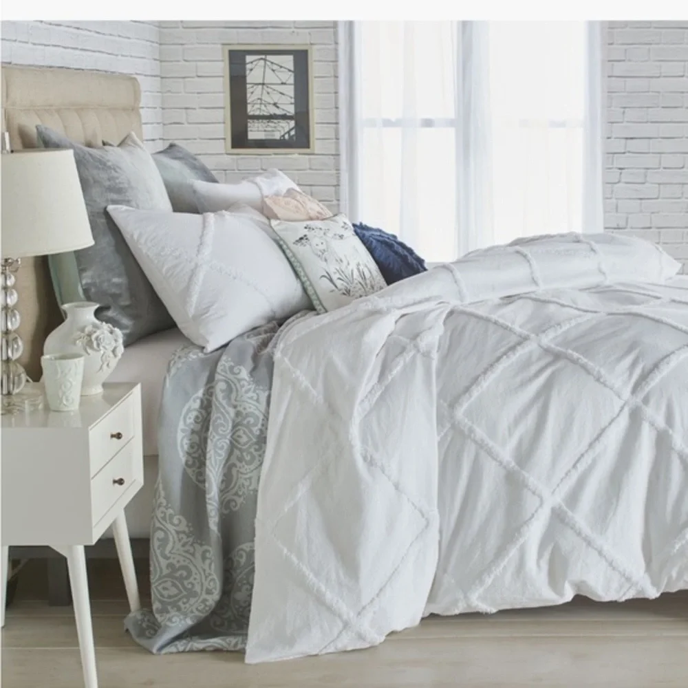 Peri NIP Chenille Lattice Duvet Cover